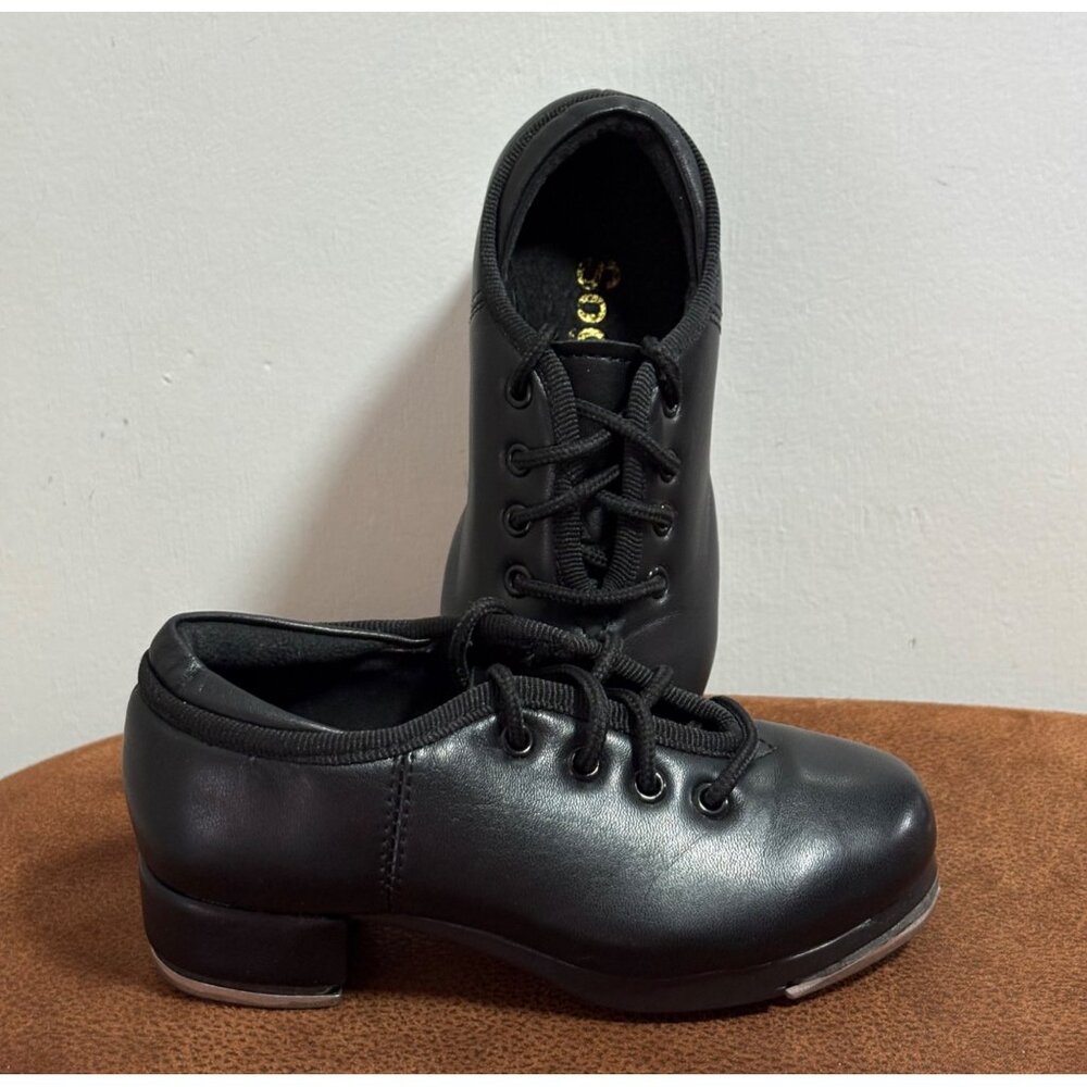 SOGEBO DANCE STUDENT KIDS JAZZ TAP SHOES BLACK TODDLER SIZE 10.5C